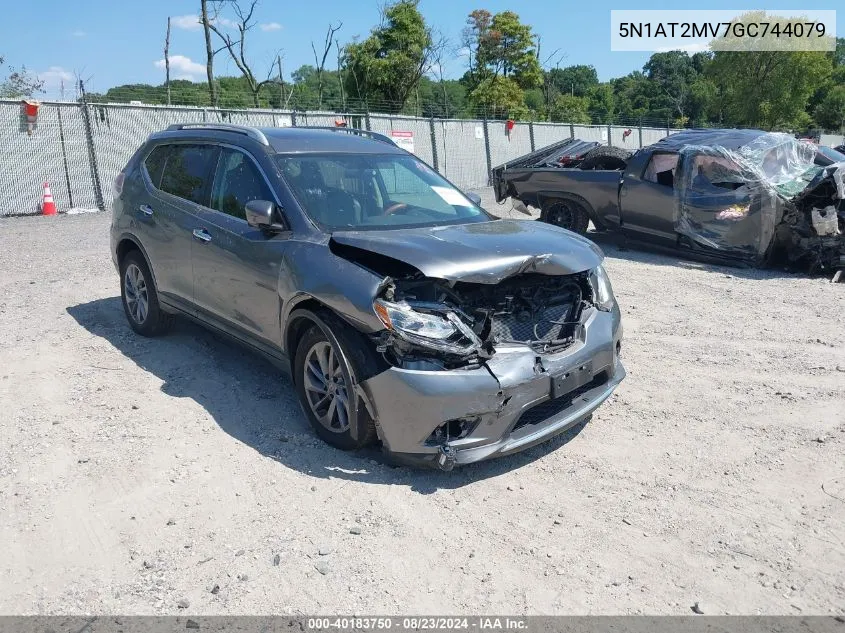 2016 Nissan Rogue Sl VIN: 5N1AT2MV7GC744079 Lot: 40183750