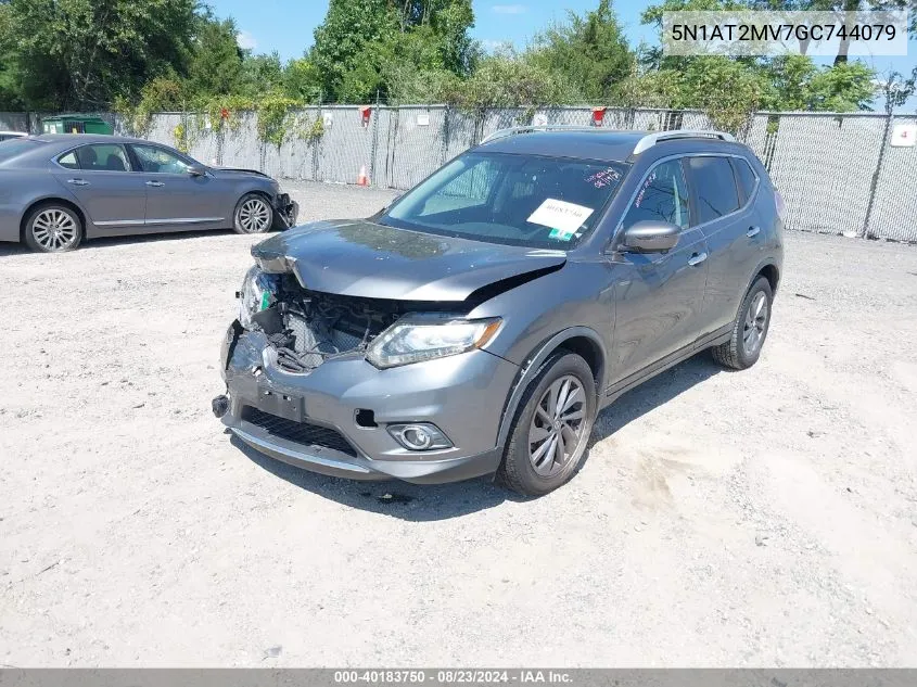 2016 Nissan Rogue Sl VIN: 5N1AT2MV7GC744079 Lot: 40183750