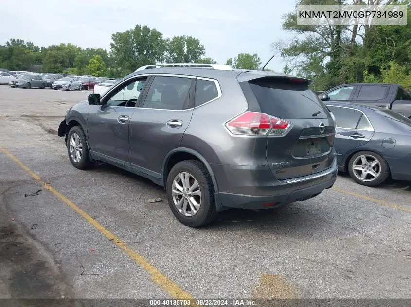 KNMAT2MV0GP734989 2016 Nissan Rogue Sv