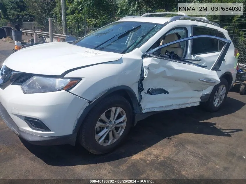 KNMAT2MT0GP684030 2016 Nissan Rogue Sv