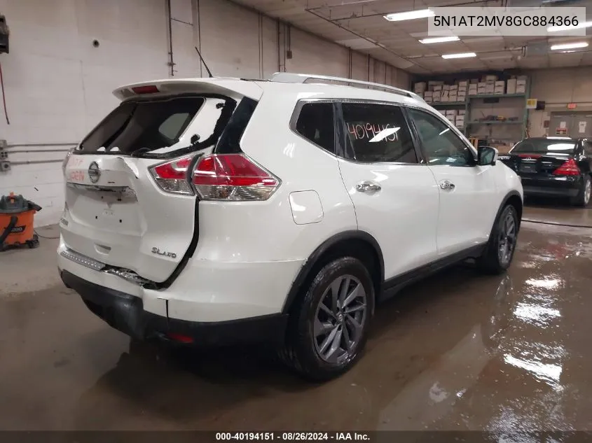 2016 Nissan Rogue Sl VIN: 5N1AT2MV8GC884366 Lot: 40194151