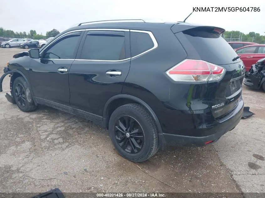 KNMAT2MV5GP604786 2016 Nissan Rogue Sv