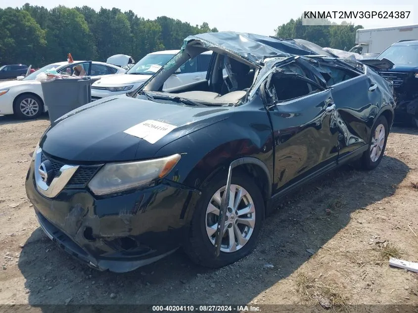 KNMAT2MV3GP624387 2016 Nissan Rogue Sv