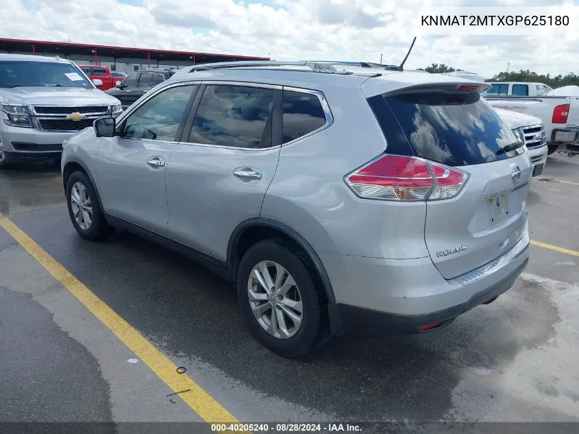 2016 Nissan Rogue Sv VIN: KNMAT2MTXGP625180 Lot: 40205240