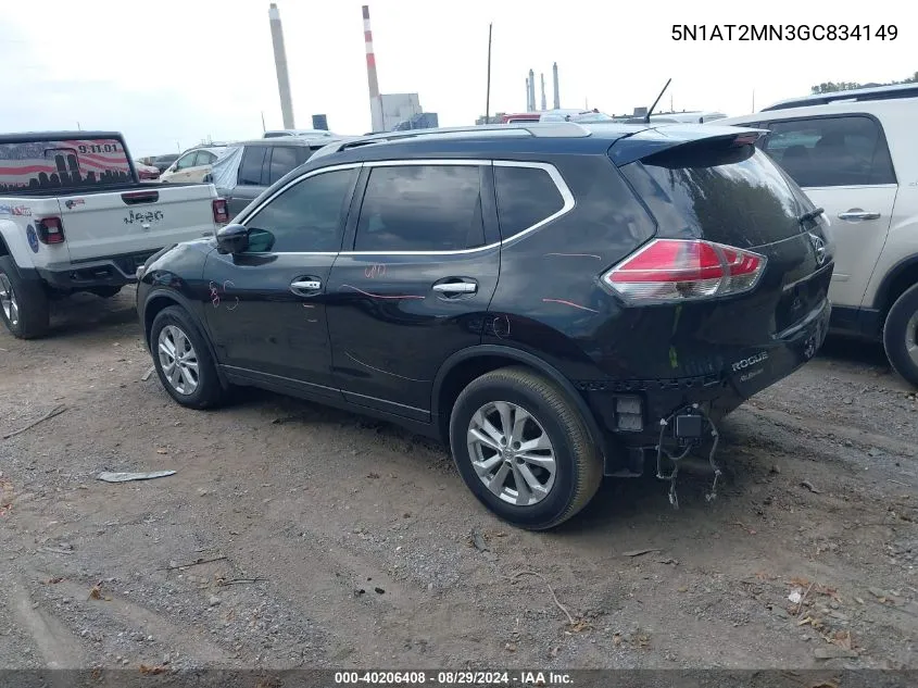 5N1AT2MN3GC834149 2016 Nissan Rogue S/Sl/Sv