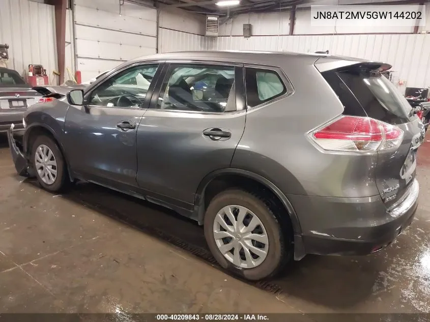 2016 Nissan Rogue S VIN: JN8AT2MV5GW144202 Lot: 40209843