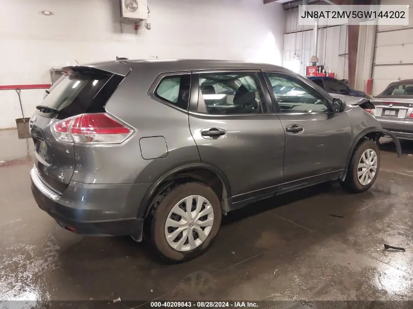 2016 Nissan Rogue S VIN: JN8AT2MV5GW144202 Lot: 40209843