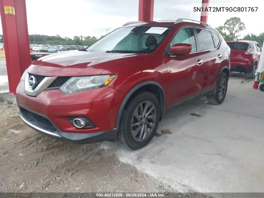 2016 Nissan Rogue Sl VIN: 5N1AT2MT9GC801767 Lot: 40212809