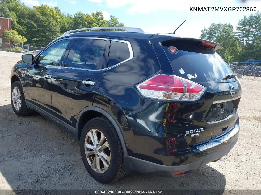 2016 Nissan Rogue Sv VIN: KNMAT2MVXGP702860 Lot: 40216530