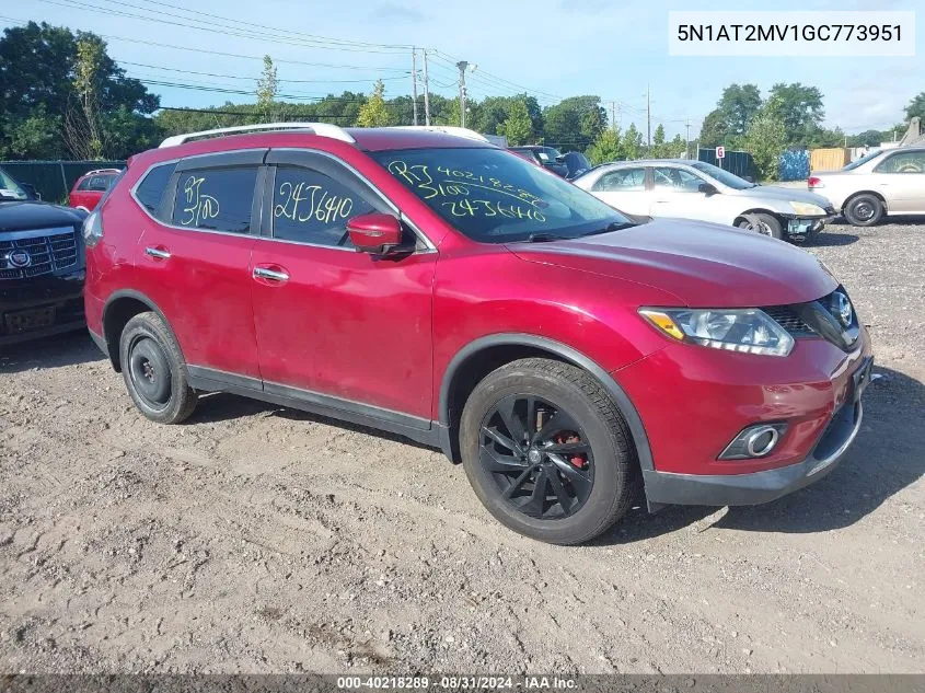 2016 Nissan Rogue Sl VIN: 5N1AT2MV1GC773951 Lot: 40218289