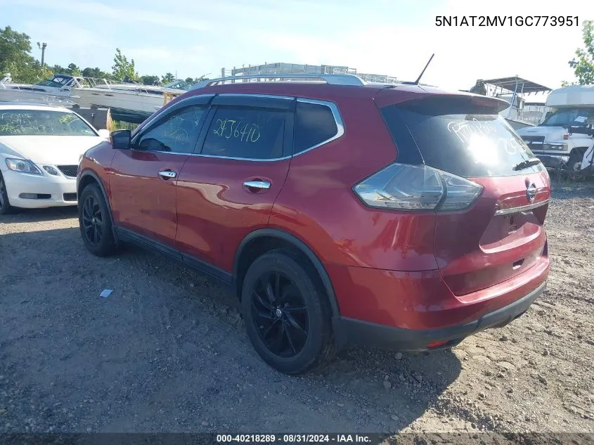 5N1AT2MV1GC773951 2016 Nissan Rogue Sl