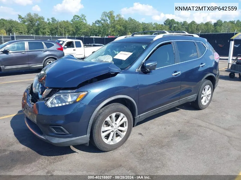 2016 Nissan Rogue Sv VIN: KNMAT2MTXGP642559 Lot: 40218807