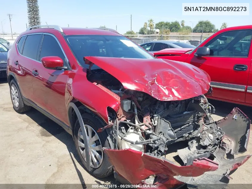 2016 Nissan Rogue S VIN: 5N1AT2MN8GC892273 Lot: 40223875