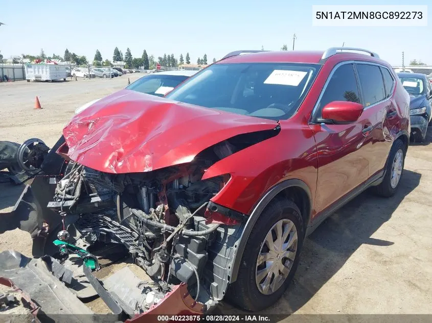 2016 Nissan Rogue S VIN: 5N1AT2MN8GC892273 Lot: 40223875