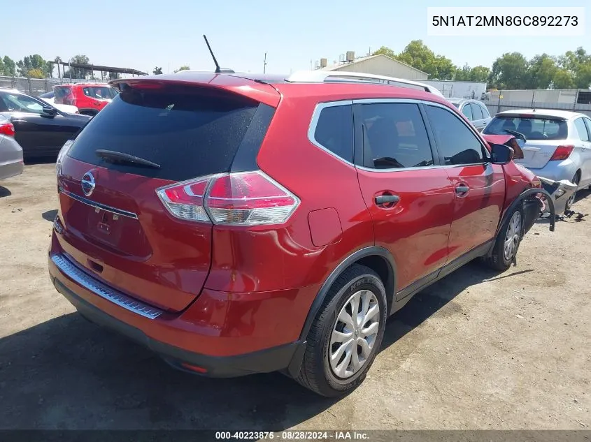 2016 Nissan Rogue S VIN: 5N1AT2MN8GC892273 Lot: 40223875