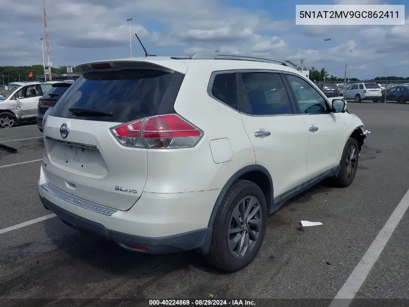 2016 Nissan Rogue Sl VIN: 5N1AT2MV9GC862411 Lot: 40224869