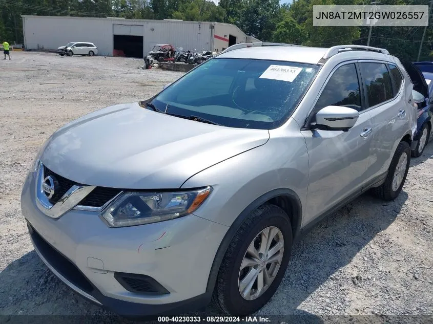 2016 Nissan Rogue Sv VIN: JN8AT2MT2GW026557 Lot: 40230333