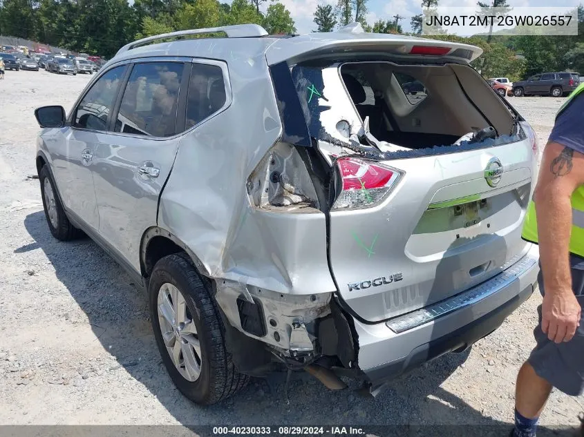 2016 Nissan Rogue Sv VIN: JN8AT2MT2GW026557 Lot: 40230333