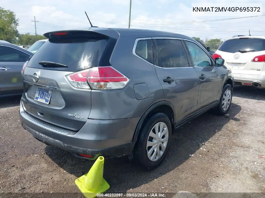 KNMAT2MV4GP695372 2016 Nissan Rogue S/Sl/Sv