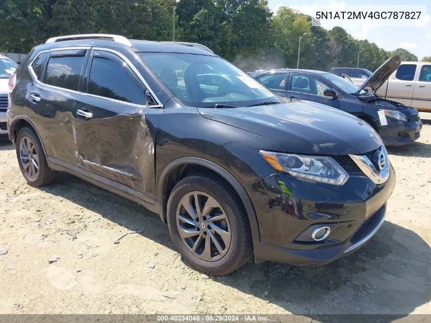 2016 Nissan Rogue Sl VIN: 5N1AT2MV4GC787827 Lot: 40234048