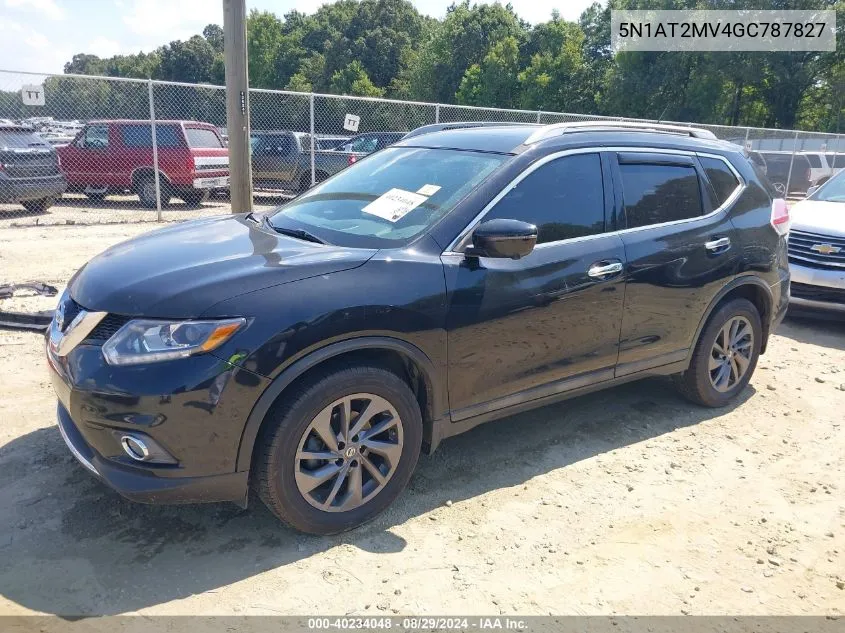 2016 Nissan Rogue Sl VIN: 5N1AT2MV4GC787827 Lot: 40234048