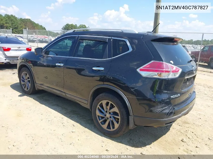 2016 Nissan Rogue Sl VIN: 5N1AT2MV4GC787827 Lot: 40234048