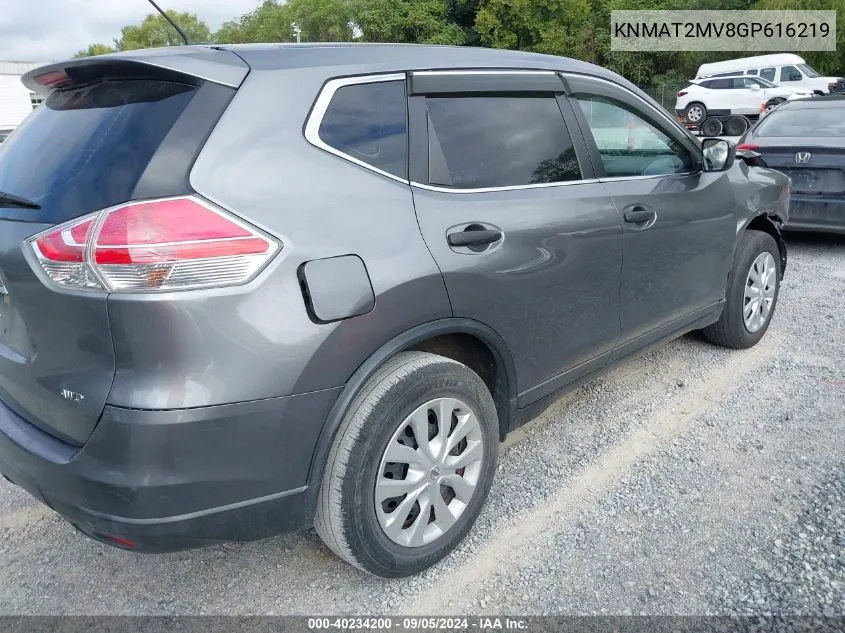 KNMAT2MV8GP616219 2016 Nissan Rogue S