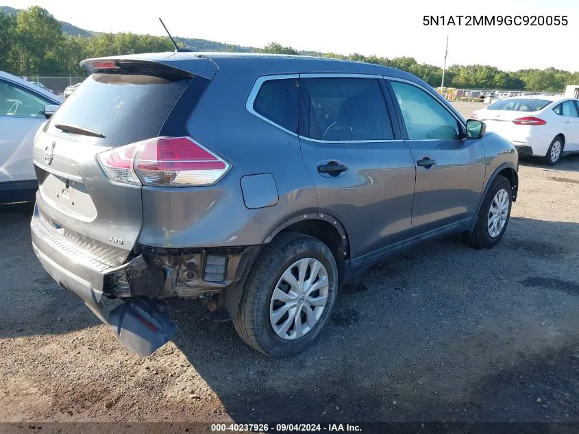 2016 Nissan Rogue S/Sl/Sv VIN: 5N1AT2MM9GC920055 Lot: 40237926