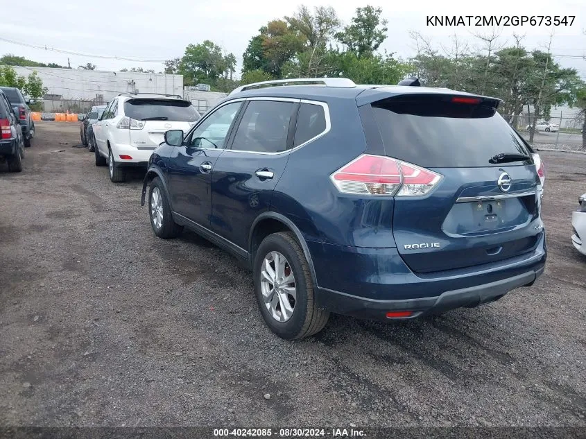 2016 Nissan Rogue Sv VIN: KNMAT2MV2GP673547 Lot: 40242085