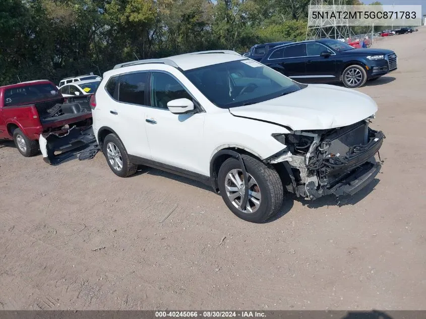 2016 Nissan Rogue S/Sl/Sv VIN: 5N1AT2MT5GC871783 Lot: 40245066