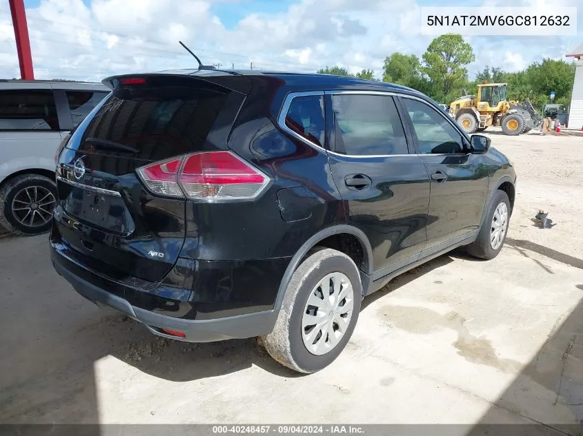 2016 Nissan Rogue S/Sl/Sv VIN: 5N1AT2MV6GC812632 Lot: 40248457