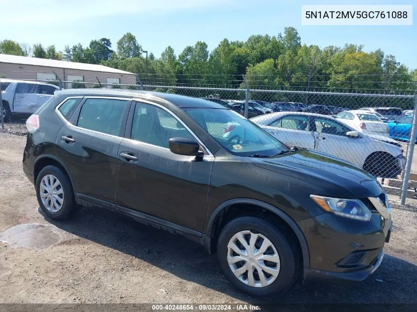 2016 Nissan Rogue S VIN: 5N1AT2MV5GC761088 Lot: 40248654