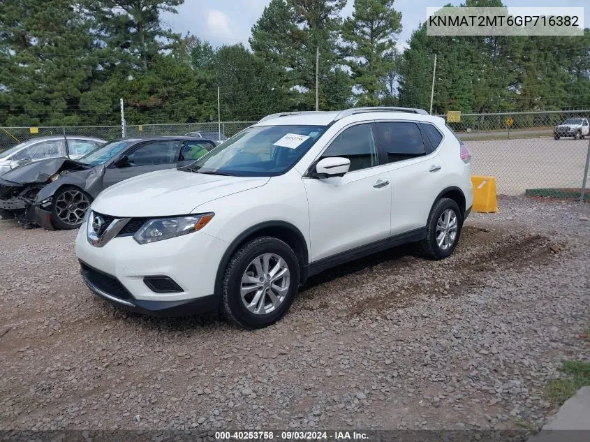 2016 Nissan Rogue Sv VIN: KNMAT2MT6GP716382 Lot: 40253758