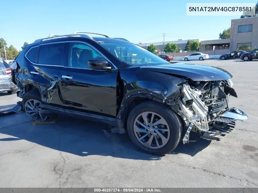 2016 Nissan Rogue Sl VIN: 5N1AT2MV4GC878581 Lot: 40257274