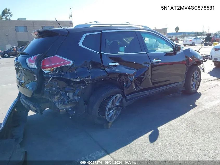 2016 Nissan Rogue Sl VIN: 5N1AT2MV4GC878581 Lot: 40257274