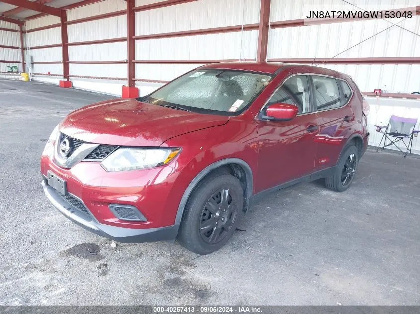 2016 Nissan Rogue S VIN: JN8AT2MV0GW153048 Lot: 40257413