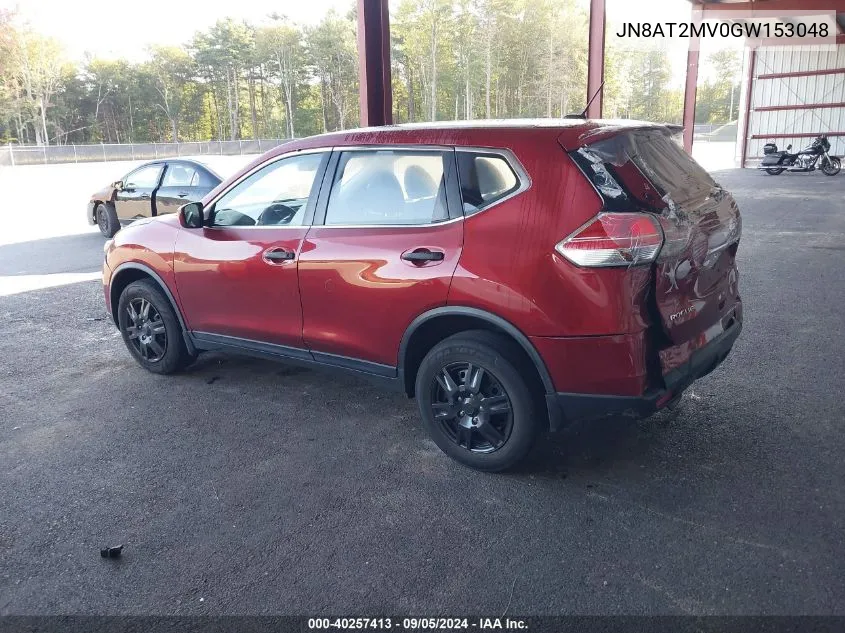 2016 Nissan Rogue S VIN: JN8AT2MV0GW153048 Lot: 40257413