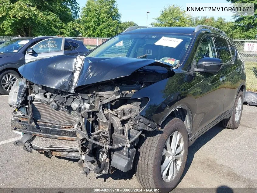 KNMAT2MV1GP611671 2016 Nissan Rogue S/Sl/Sv