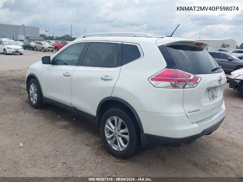 KNMAT2MV4GP598074 2016 Nissan Rogue Sv