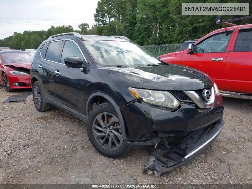 5N1AT2MV6GC925481 2016 Nissan Rogue S/Sl/Sv