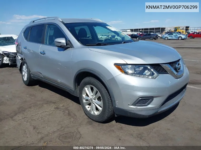 KNMAT2MV0GP706299 2016 Nissan Rogue S/Sl/Sv