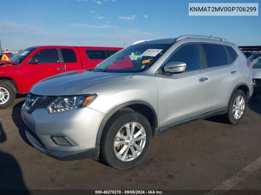 KNMAT2MV0GP706299 2016 Nissan Rogue S/Sl/Sv