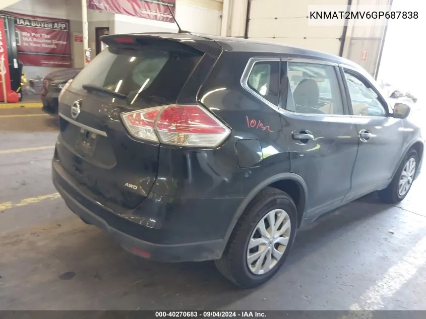 KNMAT2MV6GP687838 2016 Nissan Rogue S/Sl/Sv