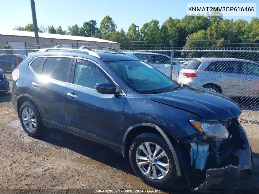 2016 Nissan Rogue Sv VIN: KNMAT2MV3GP616466 Lot: 40290371