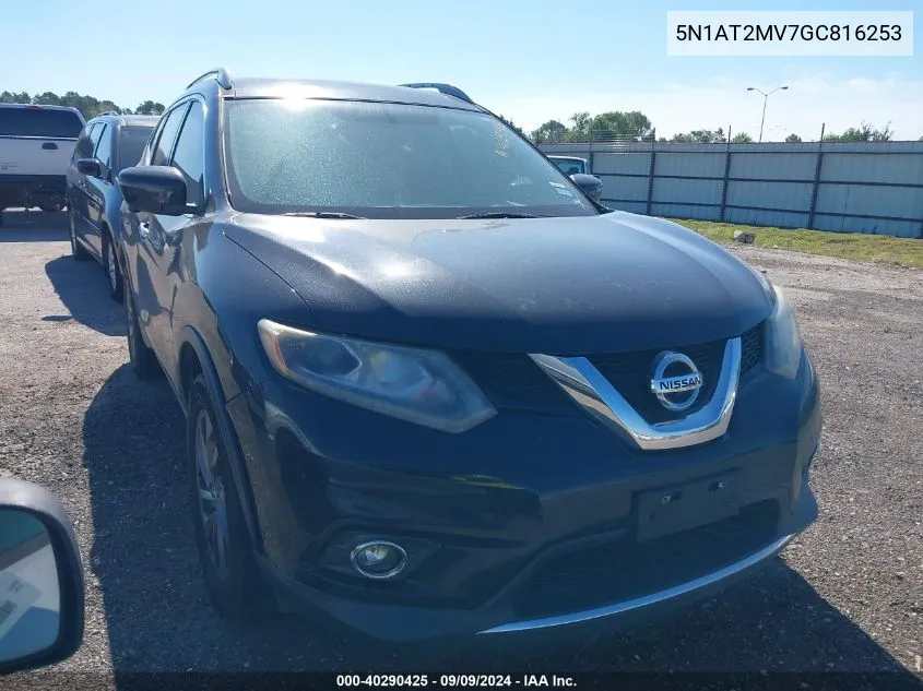 2016 Nissan Rogue S/Sl/Sv VIN: 5N1AT2MV7GC816253 Lot: 40290425