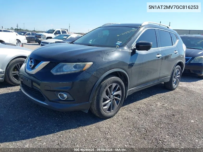 2016 Nissan Rogue S/Sl/Sv VIN: 5N1AT2MV7GC816253 Lot: 40290425