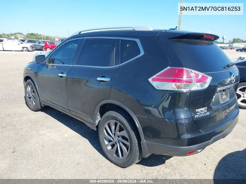 2016 Nissan Rogue S/Sl/Sv VIN: 5N1AT2MV7GC816253 Lot: 40290425