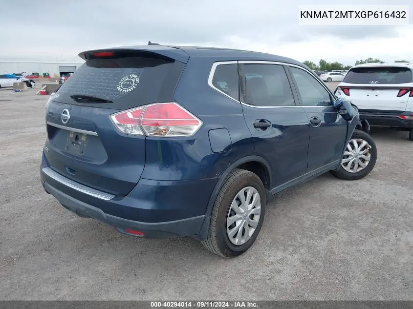 KNMAT2MTXGP616432 2016 Nissan Rogue S/Sl/Sv