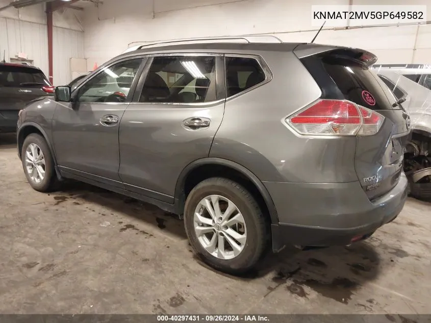 KNMAT2MV5GP649582 2016 Nissan Rogue Sv