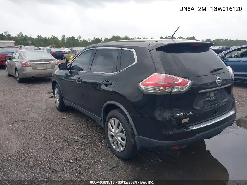 2016 Nissan Rogue S VIN: JN8AT2MT1GW016120 Lot: 40301519